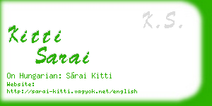 kitti sarai business card