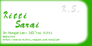 kitti sarai business card